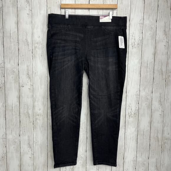 Boutique Plus Black Secretly Sculpting Pull On Skinny Leg Jegging Plus Size 20W - Picture 1 of 10